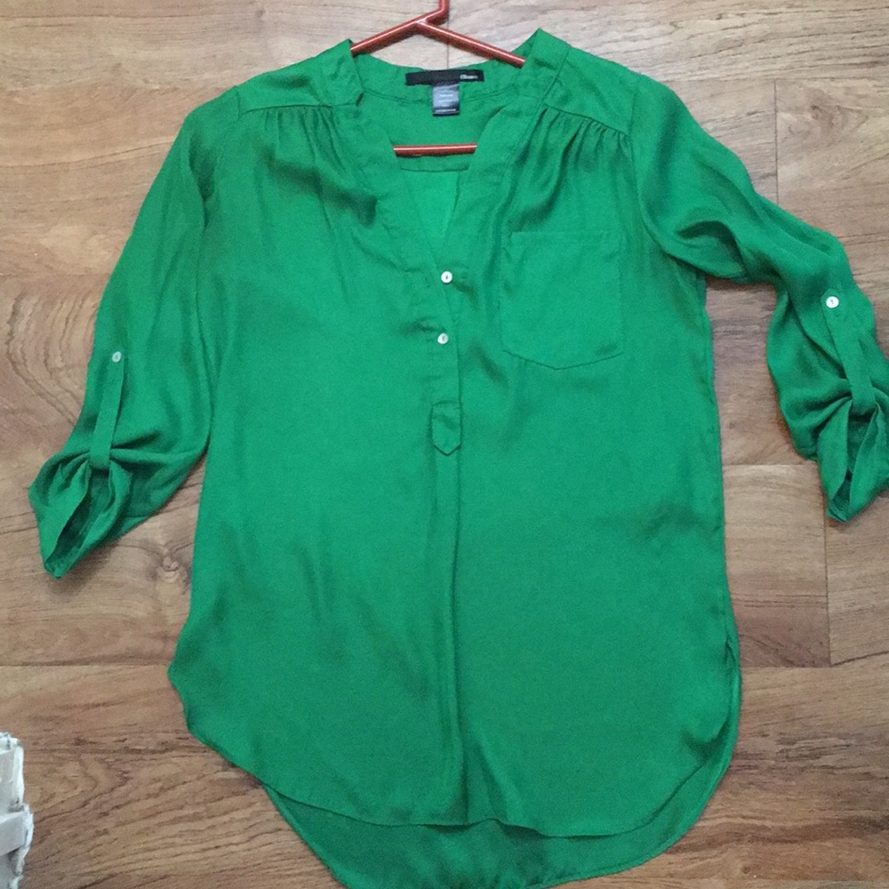 Silky Green Tunic Blouse from ModCloth
